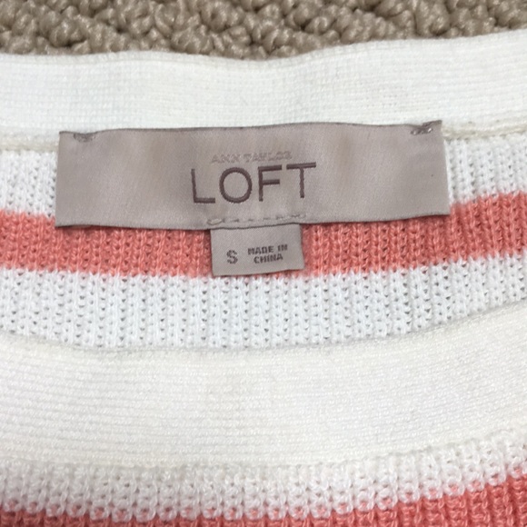 Loft Pink Striped Sweater with Red - Picture 2 of 4